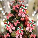 10 Pcs Large Candy Christmas Ornament Peppermint Candy and Lollipop Tree Picks Decoration 15'' Sweet Christmas Tree Toppers Ornaments for Xmas Home Party Decorations(Green Red,Classic Style)