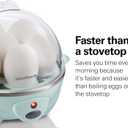 Hamilton Beach 3-in-1 Electric Egg Cooker for Hard Boiled Eggs, Poacher Eggs, Omelet Maker & Vegetable Steamer, Holds 7, Mint (25504)
