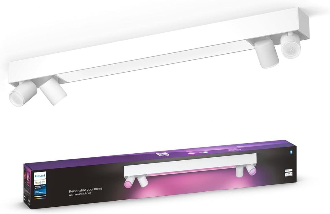 Philips Hue White and Color Ambiance Centris Smart LED Ceiling Light - Includes (1) Color Changing Light Fixture in White with 4 Individually Adjustable Spotlights - Works with Voice, 4L