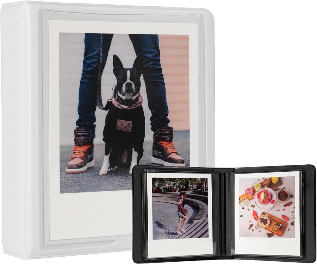 Polaroid Photo Album Book Fits For Fujifilm Instax Wide Square Picture Album, Holds Square Instant Square SQ1 SQ6 SQ10 SQ20 Camera Film Polaroid 600 i Type 3.5x4.25 inch Film (White)