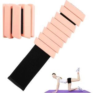 Ankle & Wrist Weights for Women Kids Men - Adjustable Silicone Ankle Weights Set of 2 (1Lb Each), Wearable Arm & Leg Workout Weights Set for Yoga Dance Pilates Cardio Aerobics Walking (Light Pink)