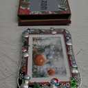 GUOER Picture Photo Frame 5x7 Inch Snowflake Christmas Metal Photo Display Picture Frames with High Definition Glass Front Gift Ideas Tabletop Home Decorative (Snow Man)