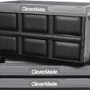 CleverMade Collapsible Storage Bins 46L (3-Pack) Heavy Duty Collapsible Plastic Storage Bins, Stackable Folding Storage Bins for Car, Garage, Home Organization - Foldable Bins, Stone