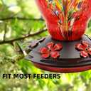 WOSIBO Hummingbird Feeder Replacement Bottom Base Replacement Part Includes Red Plastic Base Metal Top and Brushes (Black Circle)