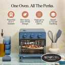Our Place Wonder Oven | 6-in-1 Stainless Steel Air Fryer Toaster Oven Combo with Basket, Rack, Pan & Tray | Compact 13 QT Countertop Capacity - Toast, Roast, Bake, Reheat, Broil & Steam | Blue Salt, 12.7 Quarts