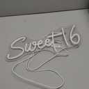 16.8 Inch Sweet 16 Neon Sign, USB Powered with Dimmer Switch 16th Birthday Party Sign, Sweet Sixteen Party Supplies, Happy 16th Birthday Decorations for Girls (Warm white)