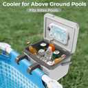 Portable Personal Cooler, Poolside Ice Chest for Above Ground Pool or Spa - Fits Intex Pools, Hard-Sided Cooler with Bonus Ice Pack for Lunch, Drink, Camping, Picnic, Beach, Fishing, 13.74qt