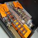 FUNWHOLE Wild West Train Station Lighting Building-Bricks Set - 1975 Pcs Collectible Train Playset for Adults and Teens, Large