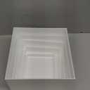 Leinuosen 5 Pcs Large Buffet Risers Set 6" to 12" Acrylic Display Box Catering Dessert Table Riser Food Display Decorative Stand with Hollow Bottom for Catering Supplies(White, Square)