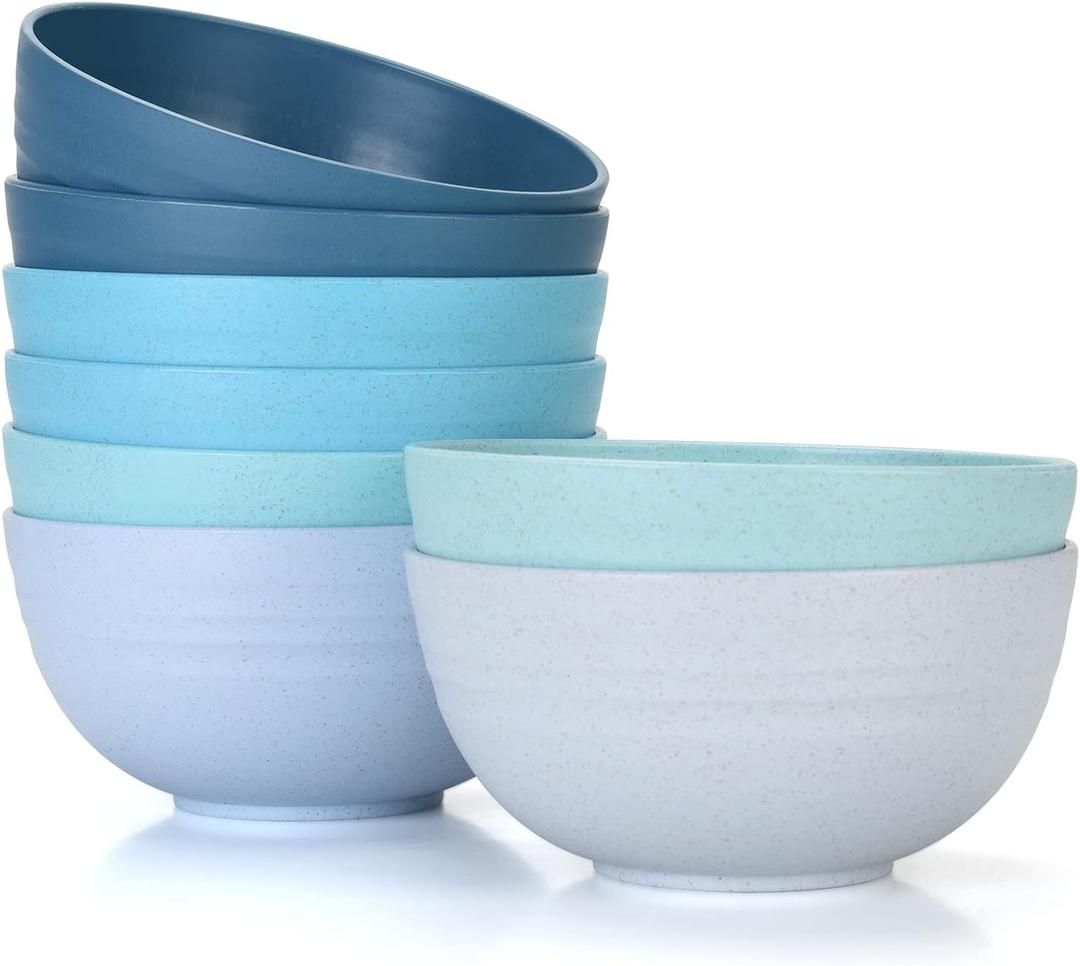 Homestockplus Cereal Bowls 24 OZ Microwave and Dishwasher Safe Bowl BPA-Free Eco-Friendly Bowl Sets Mixed Color for Cereal, Salad, Soup, Rice[Set of 8]