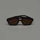 FEISEDY Vintage Aviator Sunglasses Double Bridge Women Men Large Square Thick Frame Trendy Eyewear UV400 B2846 (Black Frame & Tea Lens)