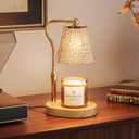Candle Warmer Lamp with Timer Dimmable, Height Adjustable Wax Melt Warmer for Home Decor & New Home Bedroom, Vintage Candle Lamp for Scented Wax Jar Candles with 2 Bulbs,Birthday Gift for Women & Moms (Amber)