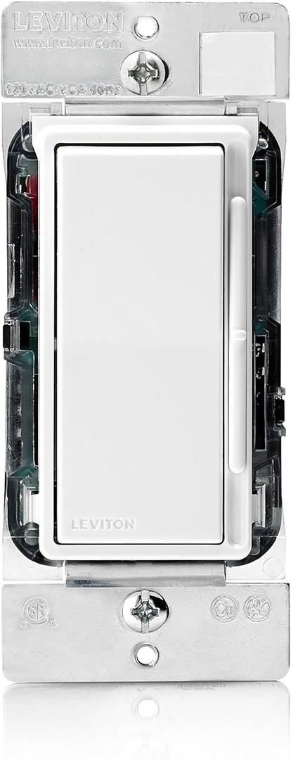 Leviton Decora Slide Dimmer Switch for 0-10V LED, Mark 7 Florescent Ballasts, DS710-10Z, White