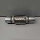 QWORK Exhaust Flex Pipe, 1 Pack, 2.25" x 6" x 10" Long, Stainless Steel, Heavy Duty