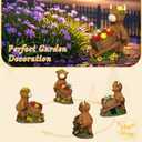 TEDOF Solar Highland Cow Statue with Flower Decor, Funny Outdoor Garden Ornament for Yard Patio Lawn, Birthday Gift for Women Mom