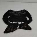 Women Y2K Backless Lace Crop Top Open Back Sheer See Through Going Out Tops (Large, A2 Black 2pcs)