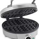 Cuisinart Belgian Waffle Maker, Round Waffle Iron, 6 Setting Adjustable Browning, Audible Alert, Nonstick Plates, WAF-200P1, Silver
