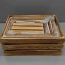 Soaoo 5 Pcs Decorative Nesting Wooden Crates for Storage Display 5 Size Large Small Rustic Wood Decorative Storage Crates with Handle Farmhouse Crate Box Container Made from Pine(Classic Color)