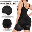 Women's Plus Size Full Body Shaper Open-Bust Slimmer Seamless Tummy Control Shapewear Bodysuit (Black)