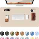 YSAGi Leather Desk Pad Protector, Office Desk Mat, Large Mouse Pad, Non-Slip PU Leather Desk Blotter, Waterproof Laptop Desk Writing Pad for Office and Home (23.6" x 13.8", Eggshell)