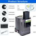 3 in 1 Commercial Vegetable Dicer Chopper,Multifunctional Food Processor, Electric Potato Cutter Automatic Onion Slicer& Shredder with 3 Blades