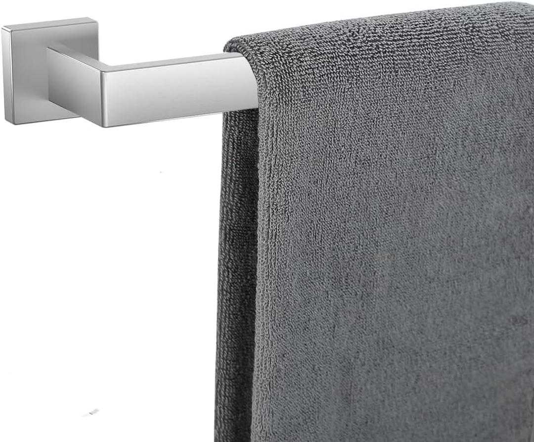 Towel Bar for Bathroom 28 Inch Brushed Nickel Towel Holder 12/16/20/24/28/32/36 Inch Stainless Steel SUS304 Rustproof Towel Rack Modern Square Towel Rod for Bathroom Wall (1, Brushed Nickel, 28 Inch)