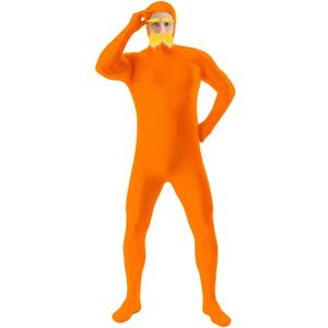 Kavoc 1 Pcs Orange Costume Yellow Mustache and Eyebrows Orange Jumpsuit for World Book Day Halloween Party Dress up (5-7 Years)