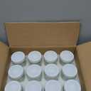 Hedume 12 Pack 6oz Clear Glass Jars with White Lids for Spices, Party Favors, Jams etc.