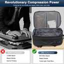 Vacuum Backpack Travel Expandable Compression Carry On Backpack with Vacuum Pump, Water-Resistant TSA Lock Travel Bag, 17" Laptop Backpack for Men Women, Business Airplane Flight Luggage, Black