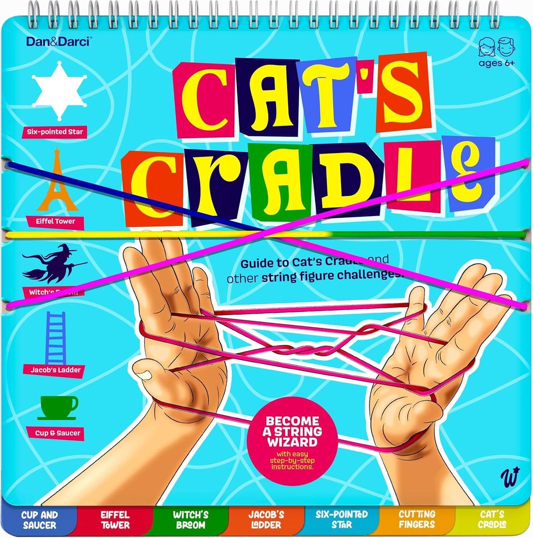 Dan&Darci Cats Cradle String Game Kit - Birthday Gifts for 8 9 10 11 12 Year Old Girl - Unique Gift for Kids, Tween, Preteen Girl Gift - Kids Game Ages 6-8 - Childrens Activity Games
