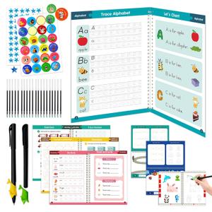 Grooved Handwriting Practice for Kids, Magic Grooved Writing Practice Books, 7 Reusable Tracing Workbooks for Preschool & Kindergarten, Learn Letters & Numbers for Ages 38 (7)