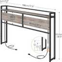 HOOBRO King Size Headboard, Headboard with 2 Outlets and 4 USB Ports, Adjustable Height, Storage Rack, Sturdy and Stable, Easy Assembly, Greige and Black