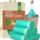 AYOTEE Compostable Trash Bags 4 Gallon Drawstring Trash Bags,100 Counts Ultra Strong Unscented Garbage Bag Small TrashBags Waste Basket Liners for Bathroom, Kitchen, Car, Pet