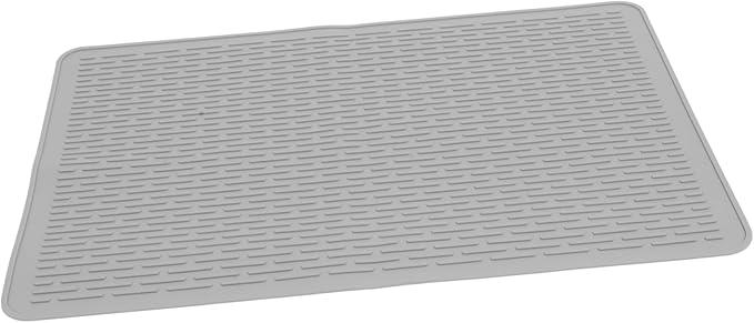 Silicone Temperature-Resistant Induction Cooktop Mat with Non-Slip Protective Pad for Kitchen Countertop, 71x50cm Light Grey Silicone Cooker Heat Insulation Mat for Home Cooking