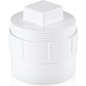 6 Inch PVC Sewer Cleanout Adapter with Plug Pipe Fitting, DWV Flush Sewer Cleanout Cap Drainage Sewer Cleanout Cap for Garden Outdoor Drainage Piping System