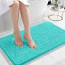 OLANLY Small Bathroom Rugs 24x16, Extra Soft Absorbent Chenille Bath Rugs, Rubber Backing Quick Dry, Machine Washable Bath Mats for Bathroom Floor, Tub and Shower, Home Decor Accessories, Teal