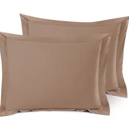 2pcs Nestl Soft Double Brushed Microfiber Pillow Shams - Set of 2, Light Brown 20x26