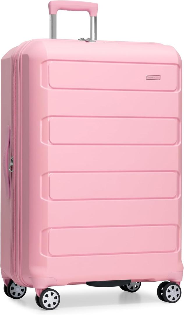 Traveler's Choice Pagosa Hardshell Expandable Luggage with Spinner Wheels, Pink, 26-Inch Medium