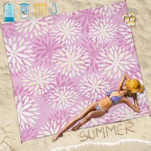 Beach Blanket Sandproof Waterproof 78''81''1-5 Adults Oversized,Compact Lightweight Durable Beach Mat for Travel Camping Hiking Picnic Blanket (Pink Flower2)