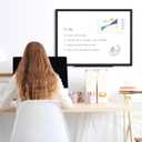 Double Sided Magnetic White Board, 24"x18" Dry Erase Whiteboard for Wall with Aluminum Frame Presentation Board for School, Office and Home