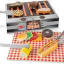 Melissa & Doug Grill and Serve BBQ Set (20 pcs) - Wooden Play Food and Accessories