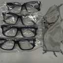 Eyekepper 4 pack Oversized Reading Glasses Square Large Frame Readers for Men and Women - Black +1.50