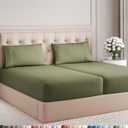 Split King Size 5 Piece Sheet Set - Comfy Breathable & Cooling Bed Sheets Set - Hotel Luxury Bedding for Women, Men, Kids, Teens, Boys & Girls - Deep Pockets and Wrinkle Free - Oeko-Tex - Sage Green