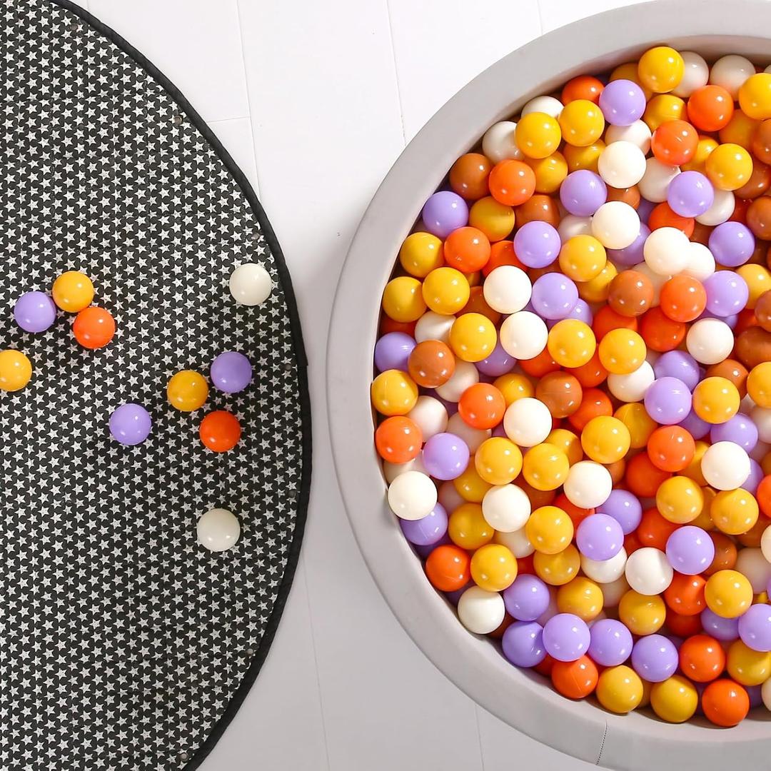 GOGOSO Cream Ball Pit Balls 100 Balls, 2.2 Inch Ball Pool Balls for Baby Fun Toys, Different Shaped for Toddler Ball Pit, Boys Girl Kids Birthday, Tent,Slides
