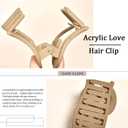 2 x Women's Acrylic Hair Claw Clips - Medium Matte Nonslip Hair Jaw Clips for Thin and Thick Hair, Valentines Day Accessories, Spring and Summer Hair Accessories, 4Pcs