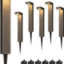 EDISHINE Low Voltage Landscape Lighting, 3.2W 3000K 50,000Hrs Electric LED Pathway Lights Wired, 12V Waterproof Outdoor Landscape Path Lights, Modern Aluminum Housing for Driveway Garden, 6Pack