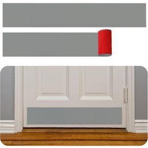 Rubber Bond Kick Plates (2 Pack) 6" x 33" - Effortless Peel & Stick - Prevents Dents & Scratches - Self-Adhesive & Universal Fit (Grey)