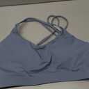 RUNNING GIRL Sports Bras for Women,Padded Sports Bra Tank Top Sexy Crisscross Back High Impact Longline Workout Yoga Bra (Medium, Blue)