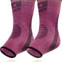 Achilles Tendon Support Brace, Plantar Fasciitis Sock, Ankle Compression Sleeve For Running, Tendonitis and Flat Feet Relief (Unisize, Fuchsia Purple)