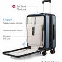 Carry On Luggage 22x14x9 Airline Approved, FLO5 Expandable Polycarbonate Suitcase with Front Pocket (FX-Core, Brown-Black, 20 Inch)